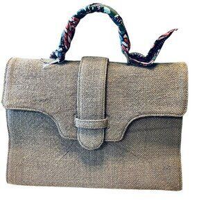 DLD Beach Jute Ville Bandana Olive Tote Top Handle Crossbody Bag